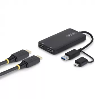 StarTech.com 107B-USB-HDMI-2 adaptador de USB 3.0 para HDMI duplo, USB-A/USB-C, 1x 4K30 + 1x 1080p