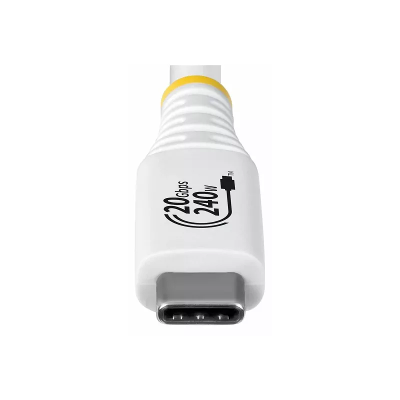 Cabo StarTech.com USB4 de USB-C para USB-C, 20 Gbps, 240W PD, 2 m, branco
