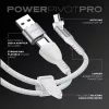 STATIK PowerPivot Pro Cabo Nylon Entrançado, USB-C para USB-C, 3m, Branco