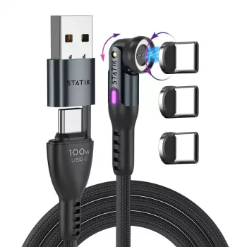 STATIK Statik 360 Pro Cabo 2.0 apenas USB-C; 1m, preto
