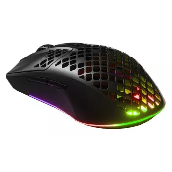 SteelSeries Aerox 3 rato ótico sem fios para gaming - 18000 CPI, 80 M de cliques, RGB, Onyx - Recondicionado