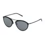 Óculos de sol unissexo STING SST07552531X - armação retangular preta, lentes cinzentas de policarbonato, proteção UV400, largura da lente 52 mm