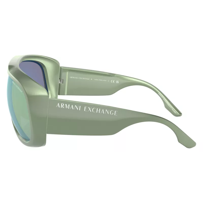 Óculos de sol unissexo Armani Exchange AX4143SU83542 retangular armação integral em plástico preto cinzento escuro 67 mm
