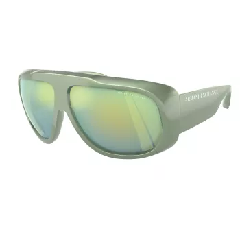 Óculos de sol unissexo Armani Exchange AX4143SU83542 retangular armação integral em plástico preto cinzento escuro 67 mm