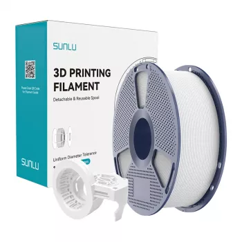 Sunlu PETG Filamento de alta velocidade mate branco 1,75 mm 1 kg