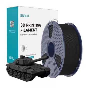 Filamento Sunlu PLA+ High-Speed Preto 1,75 mm 1 kg