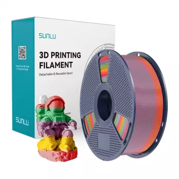 Filamento PLA SUNLU PLA R 01 Rainbow 1.75mm 1kg para impressora 3D