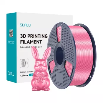 Sunlu PLA+ Silk Filamento 1,75 mm Rosa 1 kg – Acabamento Seda de Alto Brilho para Impressoras 3D FDM