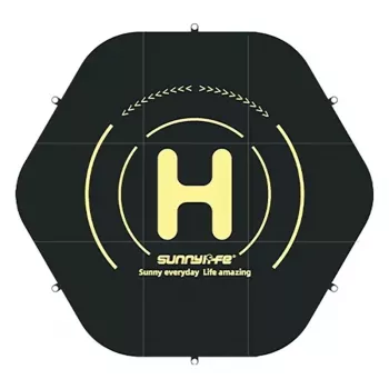 Plataforma de aterragem hexagonal para drone Sunnylife TJP10 110cm de dupla face laranja/azul