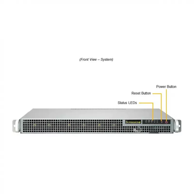 Super Micro Servidor rack 1U barebone AS-1015A-MT, H13SAE-MF, 4x 2,5 polegadas Hot-Swap, 500W Platinum