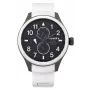 Relógio de quartzo analógico SUPERDRY homem SYG110W 44 mm bracelete de silicone preto