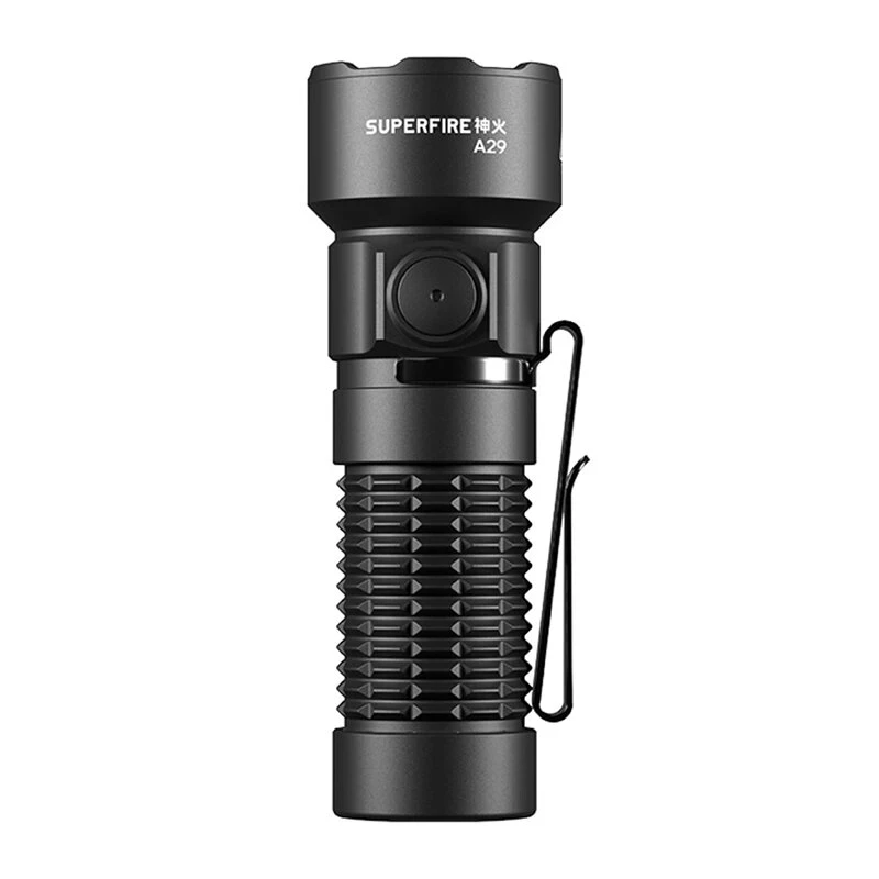 Superfire A29 Lanterna de mão recarregável USB-C, 1200 lúmenes, alcance de 280 m, 5 modos