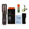 SUPERFIRE Lanterna A6 - 1200 lúmenes LED P50, alcance 280m, recarregável por USB, com zoom, IP44