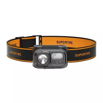 Lanterna de cabeça Superfire HL23-A – 1200 lúmenes, LED P50, recarregável USB-C, IPX4, sensor de movimento