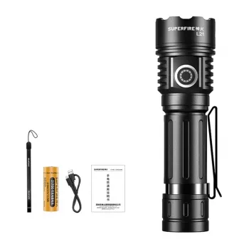 Superfire L21 Lanterna 2300 lúmenes P70 LED USB-C recarregável IP44
