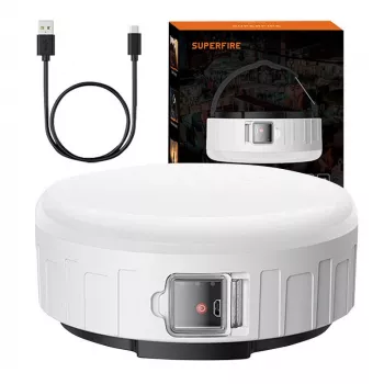 Superfire T25 Lanterna de Campismo, 400 lm, USB, 3 Modos