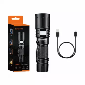 Lanterna Superfire X60-T 1500 lúmenes USB Type-C recarregável