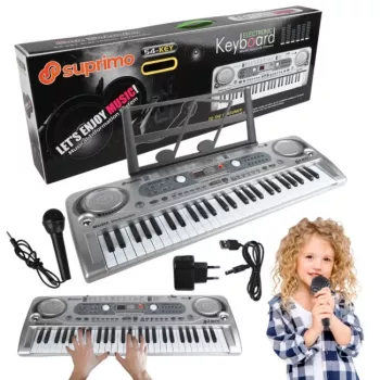 SUPRIMO 824 Teclado USB com microfone para aprender a jogar, para crianças
