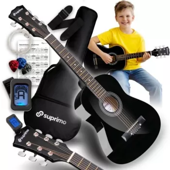 Conjunto de Guitarra Acústica SUPRIMO JRA SET BK Tamanho 1/4 Preto