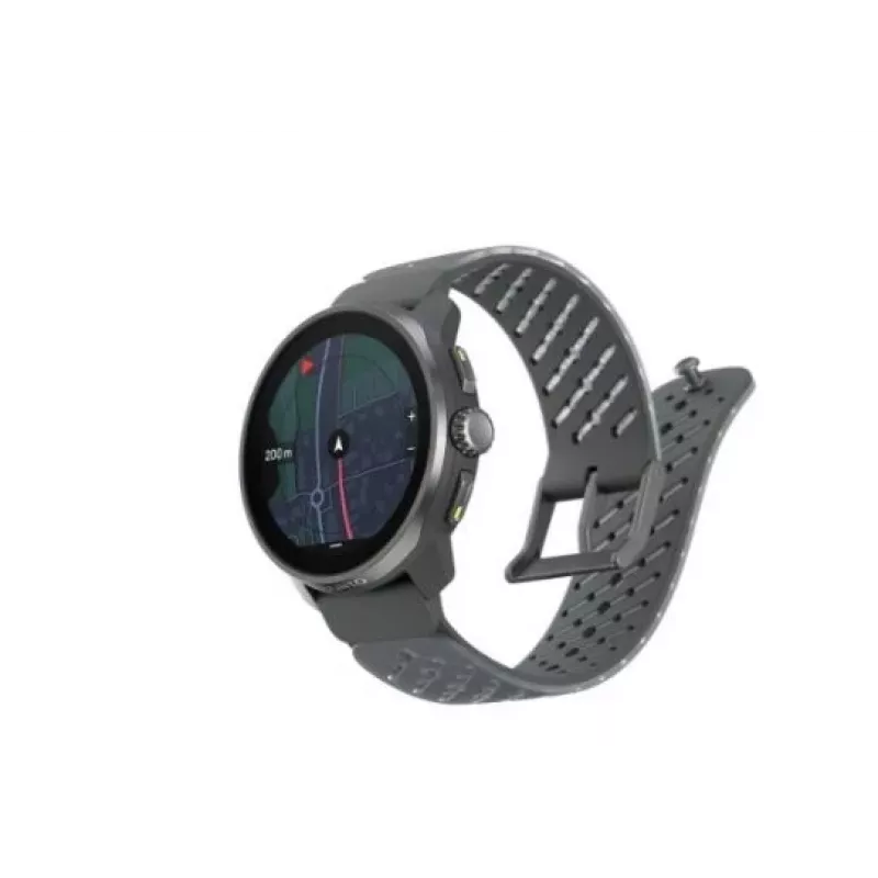 Relógio multidesportivo GPS Suunto Race S graphite com ecrã tátil AMOLED de 1,32 polegadas, aço inoxidável, medição de frequência cardíaca, resistência à água 100m