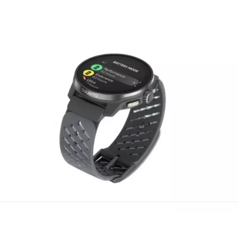 Relógio multidesportivo GPS Suunto Race S graphite com ecrã tátil AMOLED de 1,32 polegadas, aço inoxidável, medição de frequência cardíaca, resistência à água 100m