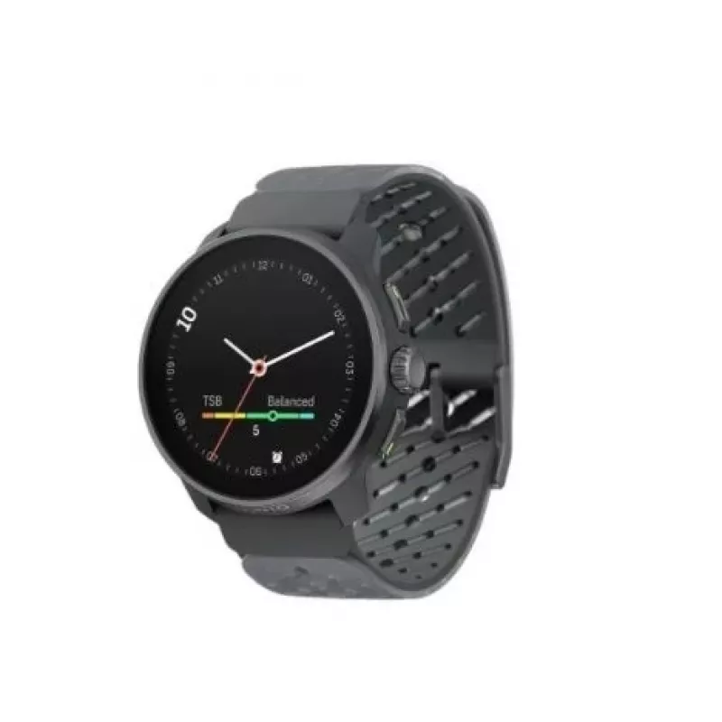 Relógio multidesportivo GPS Suunto Race S graphite com ecrã tátil AMOLED de 1,32 polegadas, aço inoxidável, medição de frequência cardíaca, resistência à água 100m