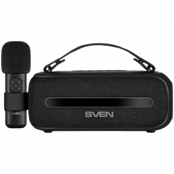 SVEN PS-255 Altifalante, preto (12W, Bluetooth, FM, USB, microfone de karaoke, 3600mAh)