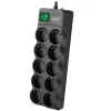 SVEN SF-10E-16 Régua de proteção contra sobretensões, 10 tomadas, 16A, 3,6kW, 1,8m, preto