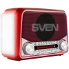 SVEN SRP-150 Altifalante portátil, vermelho (3W, Bluetooth, FM/AM/SW, USB, microSD, lanterna, bateria)