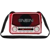 SVEN SRP-150 Altifalante portátil, vermelho (3W, Bluetooth, FM/AM/SW, USB, microSD, lanterna, bateria)