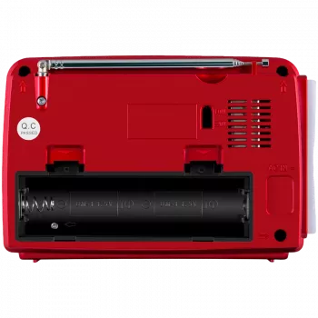 SVEN SRP-150 Altifalante portátil, vermelho (3W, Bluetooth, FM/AM/SW, USB, microSD, lanterna, bateria)