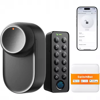 SwitchBot Ultra Touch Conjunto preto, Lock Ultra preto, Keypad Touch, Hub Mini