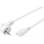 Cabo de alimentação Sygonix SY-5043438 CEE 7/7 para IEC C13 branco 5 m