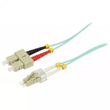 SYNERGY21 Cabo de fibra ótica 10 m LC-SC duplex 50/125 µm OM3 LSZH aqua 2 mm