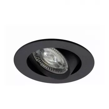 Foco de teto LED encastrável SYNERGY21 Helios preto redondo orientável branco quente 5W 400lm 2700K