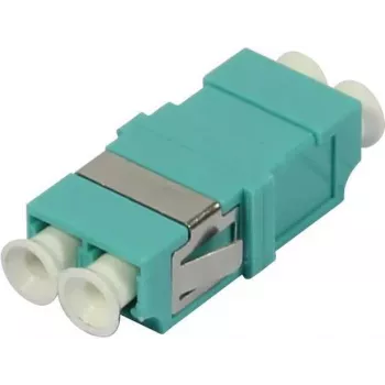 Adaptador de fibra ótica LC Duplex Multimode SYNERGY21, 50/125µm, aqua, sem flange S215481