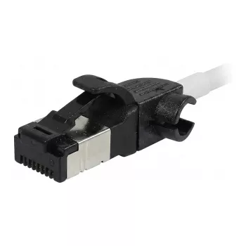 Synergy21 cabo de rede RJ45, CAT6A 500MHz, 7,5m, branco, S/FTP, Slimline redondo d=4,5mm, TPE/LSZH (Superflex), AWG28, com ficha CAT7, ficha rotativa