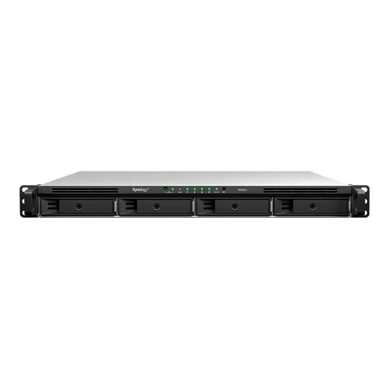 NAS Synology RS826+ 1U Rackmount 4-Bay, AMD Ryzen V1500B, 4GB DDR4 ECC, 4x 1GbE, sem discos