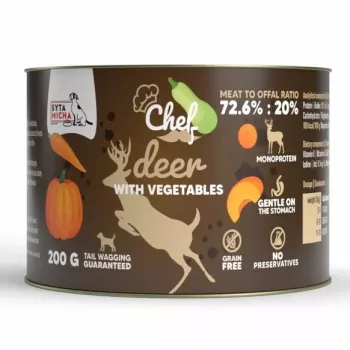 SYTA MICHA Chef veado com legumes comida húmida mono para cães 200g
