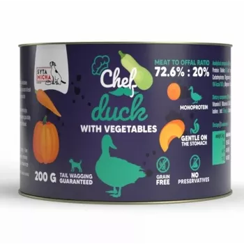 SYTA MICHA Chef pato com legumes comida húmida mono para cães 200g