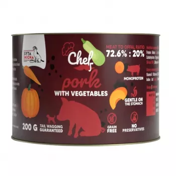 SYTA MICHA Chef porco com legumes Mono comida húmida para cães 200g
