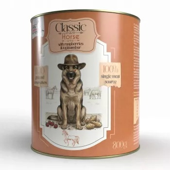 SYTA MICHA Classic Mono Cavalo com framboesas e tupinambo - Alimento húmido para cães - 800g