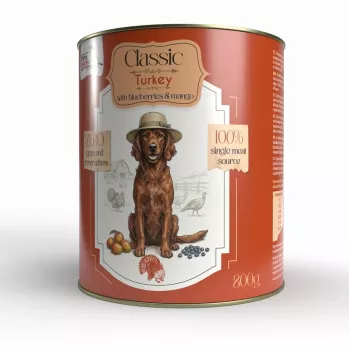 Syta Micha Classic comida húmida para cães com peru, frutos vermelhos e manga - lata de 800g