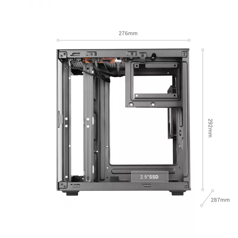 TACENS MARS MC-CUBE caixa Micro-ATX, preto, vidro temperado, ARGB, USB-C
