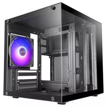 TACENS MARS MC-CUBE caixa Micro-ATX, preto, vidro temperado, ARGB, USB-C