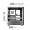 TACENS MARS MC-QUANTUM Caixa Mid-Tower ATX com 3 ventoinhas FDB de 120mm + 1 ventoinha ARGB de 120mm, USB-C, vidro temperado, preto