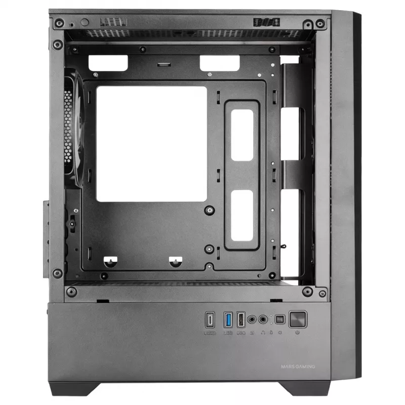 TACENS MARS MC-QUANTUM Caixa Mid-Tower ATX com 3 ventoinhas FDB de 120mm + 1 ventoinha ARGB de 120mm, USB-C, vidro temperado, preto