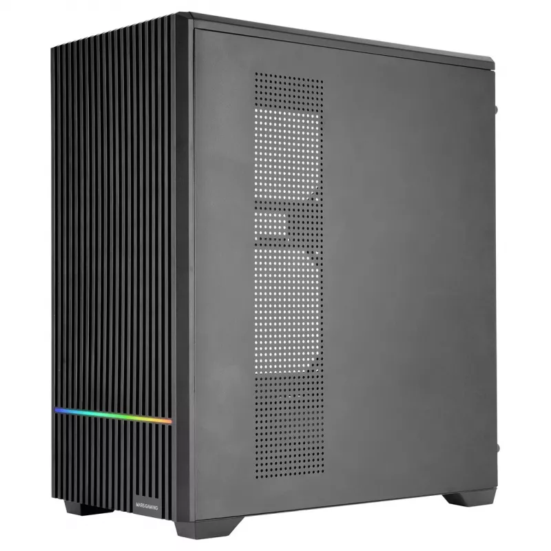 TACENS MARS MC-QUANTUM Caixa Mid-Tower ATX com 3 ventoinhas FDB de 120mm + 1 ventoinha ARGB de 120mm, USB-C, vidro temperado, preto