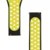 Pulseira de silicone dupla tática de 20mm, preto e amarelo