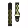 Pulseira de silicone dupla tática de 20mm, preto e amarelo